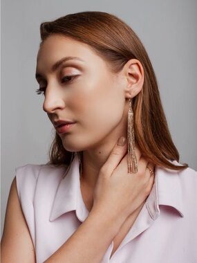 Three Sisters by Emma Gold Plated Champagne Sparklers Drop Earrings.